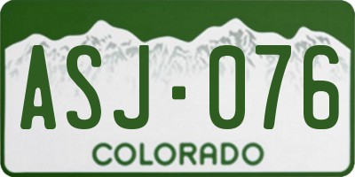CO license plate ASJ076