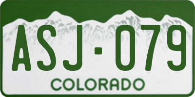 CO license plate ASJ079