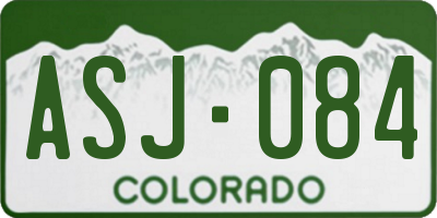 CO license plate ASJ084