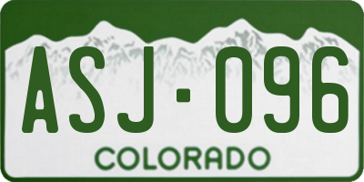 CO license plate ASJ096