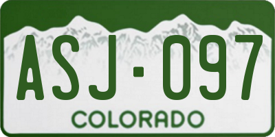 CO license plate ASJ097