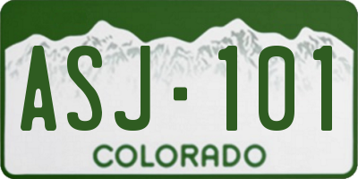 CO license plate ASJ101
