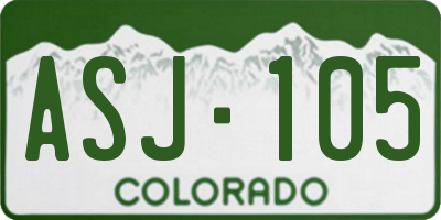 CO license plate ASJ105