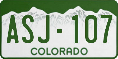 CO license plate ASJ107