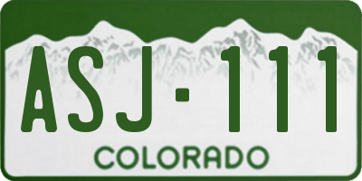 CO license plate ASJ111