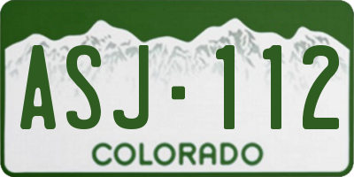 CO license plate ASJ112