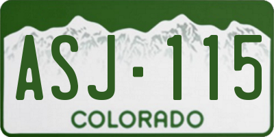 CO license plate ASJ115