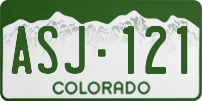 CO license plate ASJ121