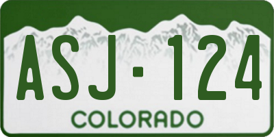 CO license plate ASJ124