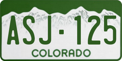CO license plate ASJ125