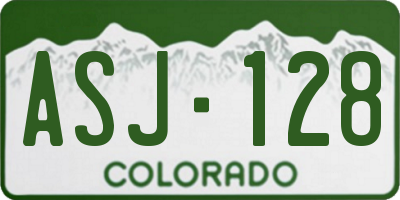 CO license plate ASJ128