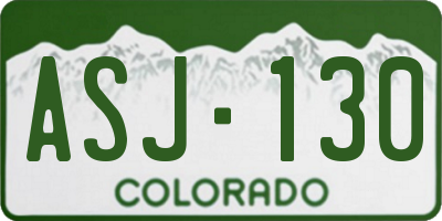 CO license plate ASJ130