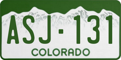 CO license plate ASJ131