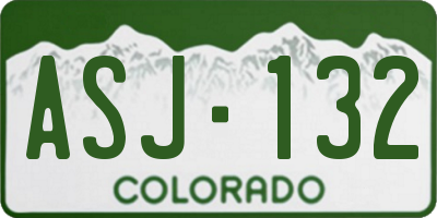 CO license plate ASJ132