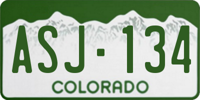 CO license plate ASJ134