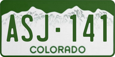 CO license plate ASJ141