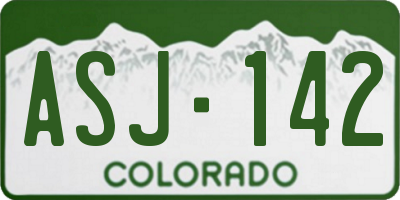 CO license plate ASJ142