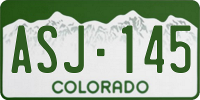 CO license plate ASJ145