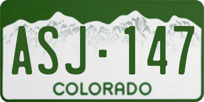 CO license plate ASJ147