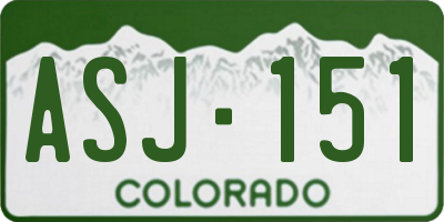 CO license plate ASJ151