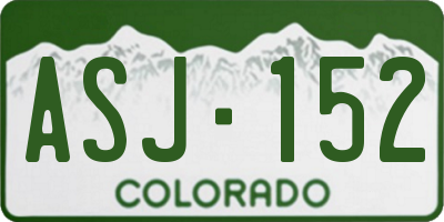 CO license plate ASJ152