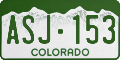 CO license plate ASJ153