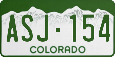 CO license plate ASJ154