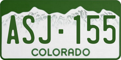 CO license plate ASJ155