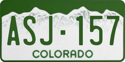 CO license plate ASJ157