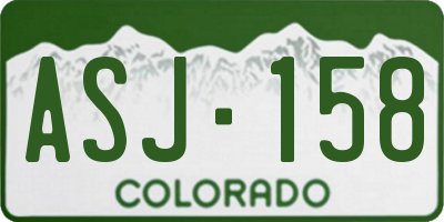 CO license plate ASJ158