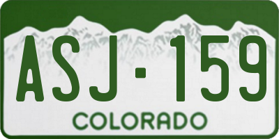 CO license plate ASJ159