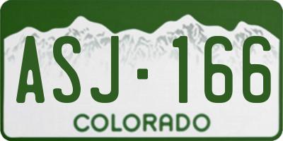 CO license plate ASJ166