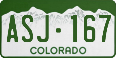 CO license plate ASJ167