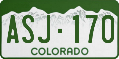 CO license plate ASJ170