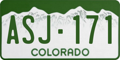 CO license plate ASJ171