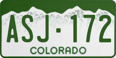 CO license plate ASJ172