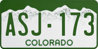 CO license plate ASJ173