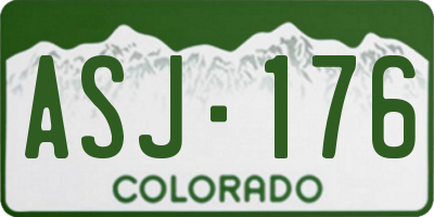 CO license plate ASJ176
