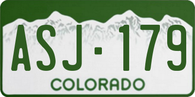 CO license plate ASJ179