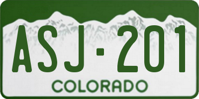 CO license plate ASJ201