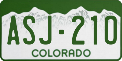 CO license plate ASJ210