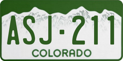 CO license plate ASJ211