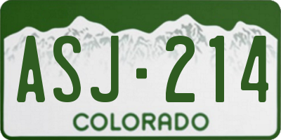 CO license plate ASJ214