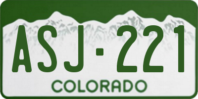 CO license plate ASJ221