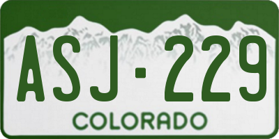 CO license plate ASJ229