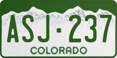 CO license plate ASJ237
