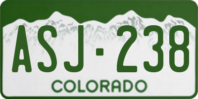 CO license plate ASJ238