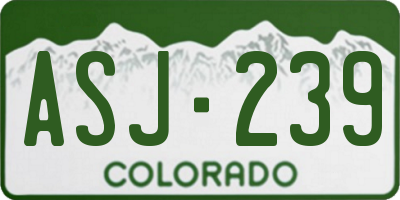 CO license plate ASJ239