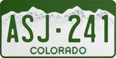 CO license plate ASJ241