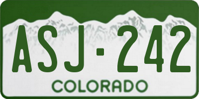 CO license plate ASJ242
